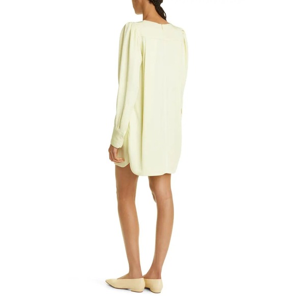 Maria McManus Size 4 Gathered Shoulder Mini Dress Lemon Ice Long Sleeve NWT $990 - Picture 9 of 16